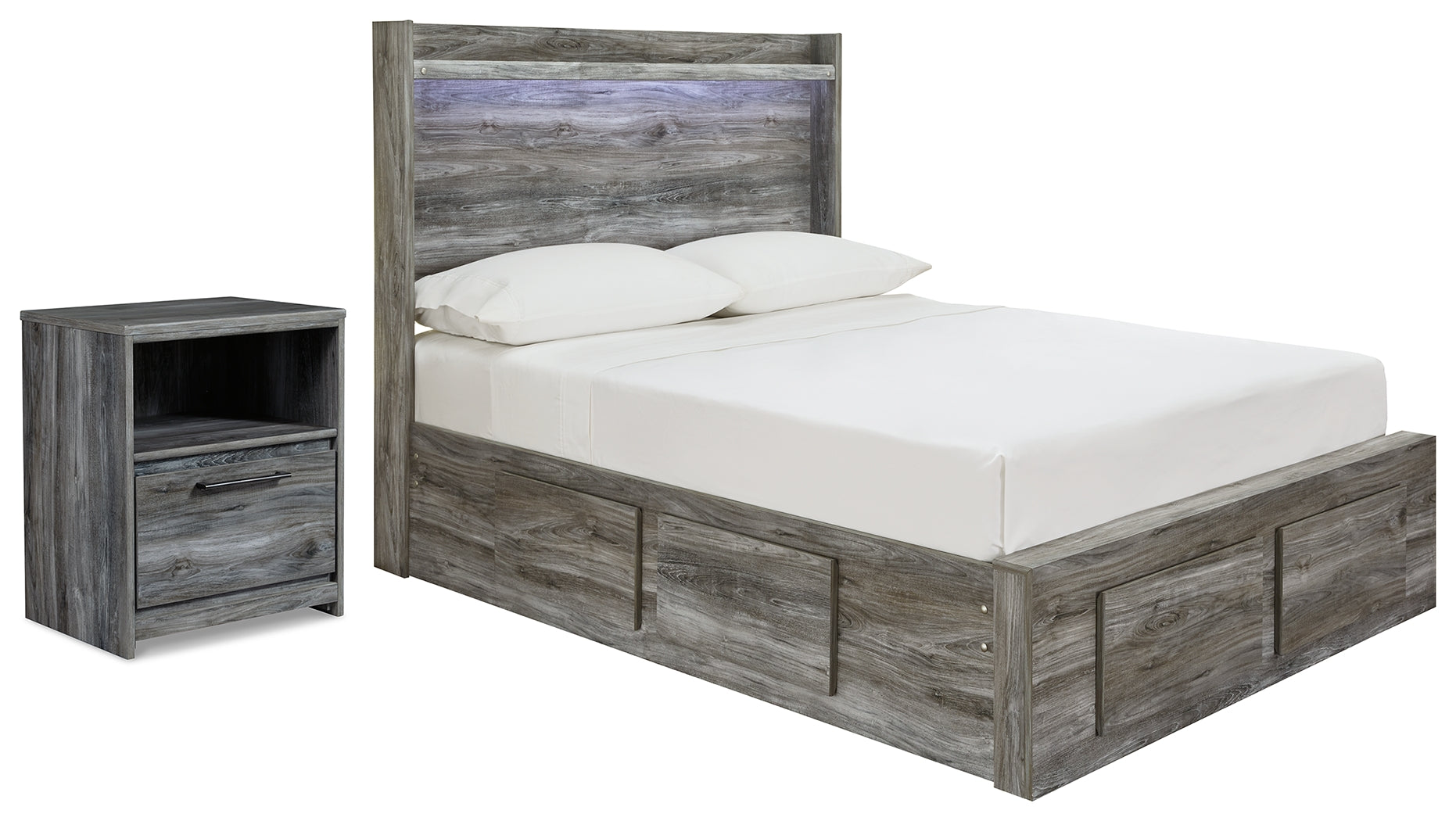 Homestyle Furniture - Ashley Furniture - Baystorm Full Panel Storage Bed and Nightstand - Full Panel Storage Bed and Nightstand - B221B91
