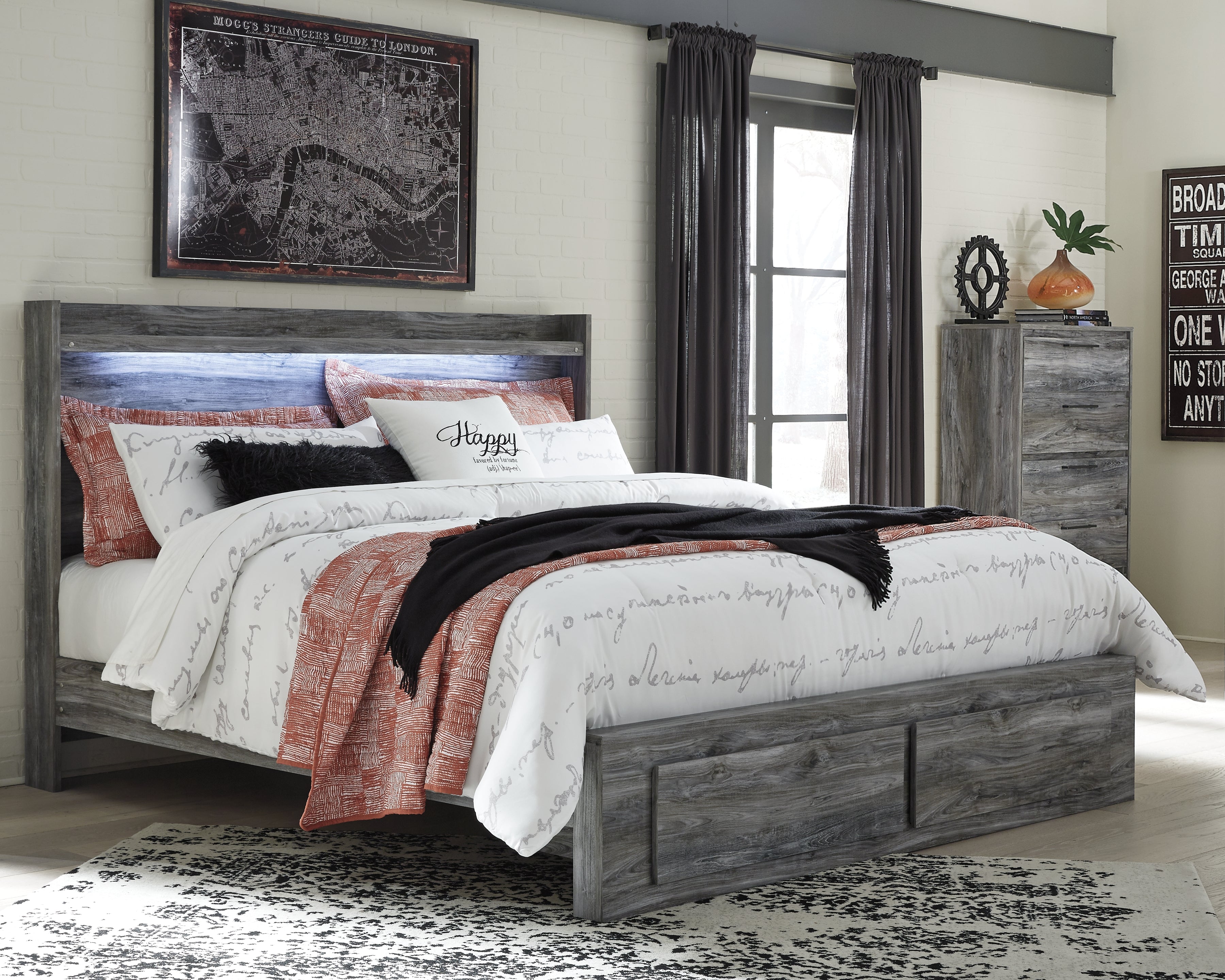 Homestyle Furniture - Ashley Furniture - Baystorm King Panel Storage Bed with Chest - King Panel Storage Bed with Chest - B221B37