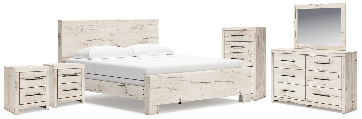 Homestyle Furniture - Ashley Furniture - Lawroy King Panel Bed, Dresser, Mirror, Chest and Nightstand - King Panel Bed, Dresser, Mirror, Chest and Nightstand - B2310B48
