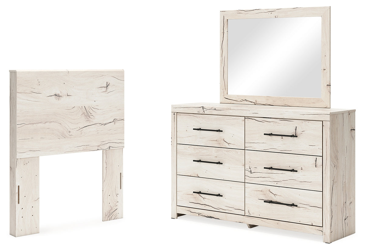 Homestyle Furniture - Ashley Furniture - Lawroy Twin Panel Headboard, Dresser and Mirror - Twin Panel Headboard, Dresser and Mirror - B2310B27