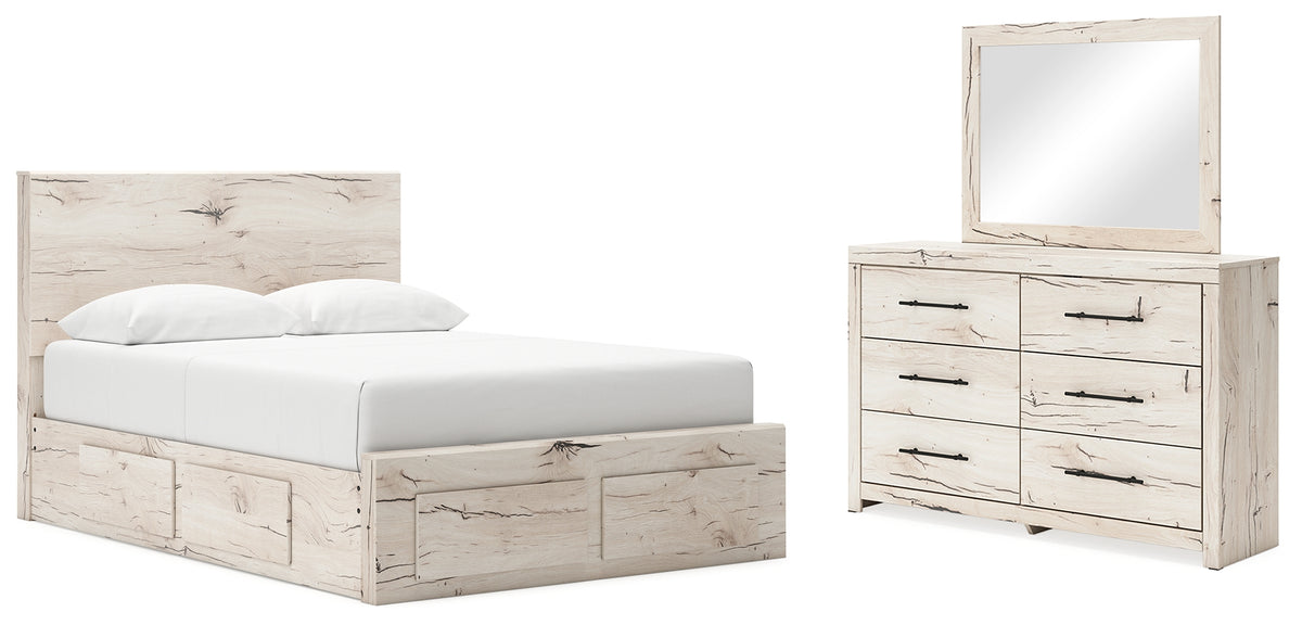 Homestyle Furniture - Ashley Furniture - Lawroy Queen Panel Storage Bed, Dresser and Mirror - Queen Panel Storage Bed, Dresser and Mirror - B2310B30