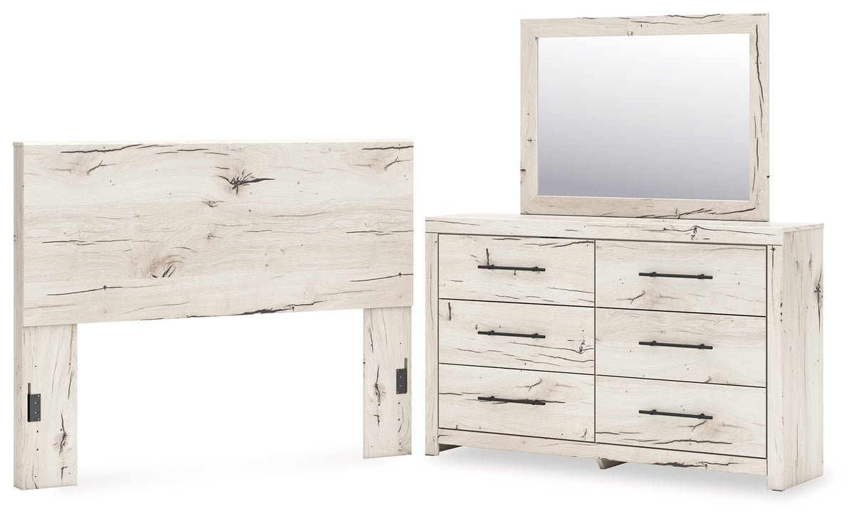 Homestyle Furniture - Ashley Furniture - Lawroy Queen Panel Headboard, Dresser and Mirror - Queen Panel Headboard, Dresser and Mirror - B2310B25