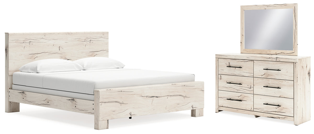 Homestyle Furniture - Ashley Furniture - Lawroy King Panel Bed, Dresser and Mirror - King Panel Bed, Dresser and Mirror - B2310B31