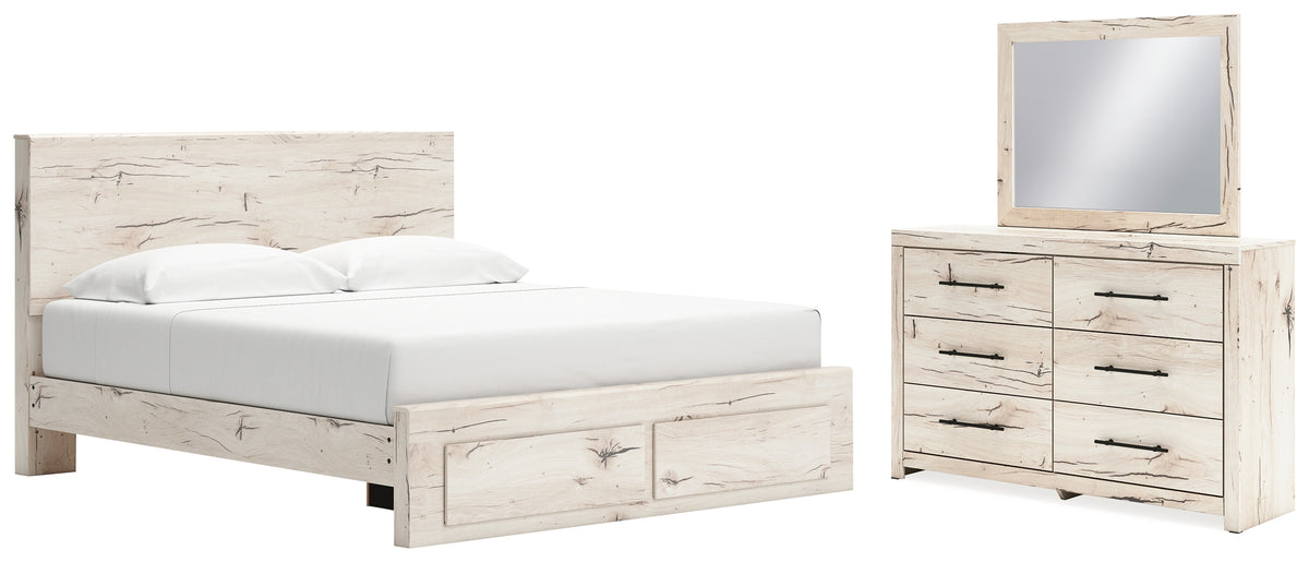 Homestyle Furniture - Ashley Furniture - Lawroy King Panel Storage Bed, Dresser and Mirror - King Panel Storage Bed, Dresser and Mirror - B2310B32
