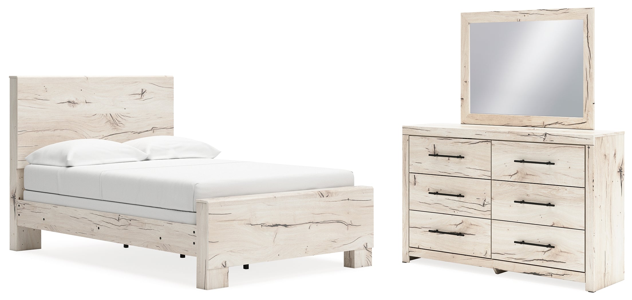 Homestyle Furniture - Ashley Furniture - Lawroy Full Panel Bed, Dresser and Mirror - Full Panel Bed, Dresser and Mirror - B2310B18