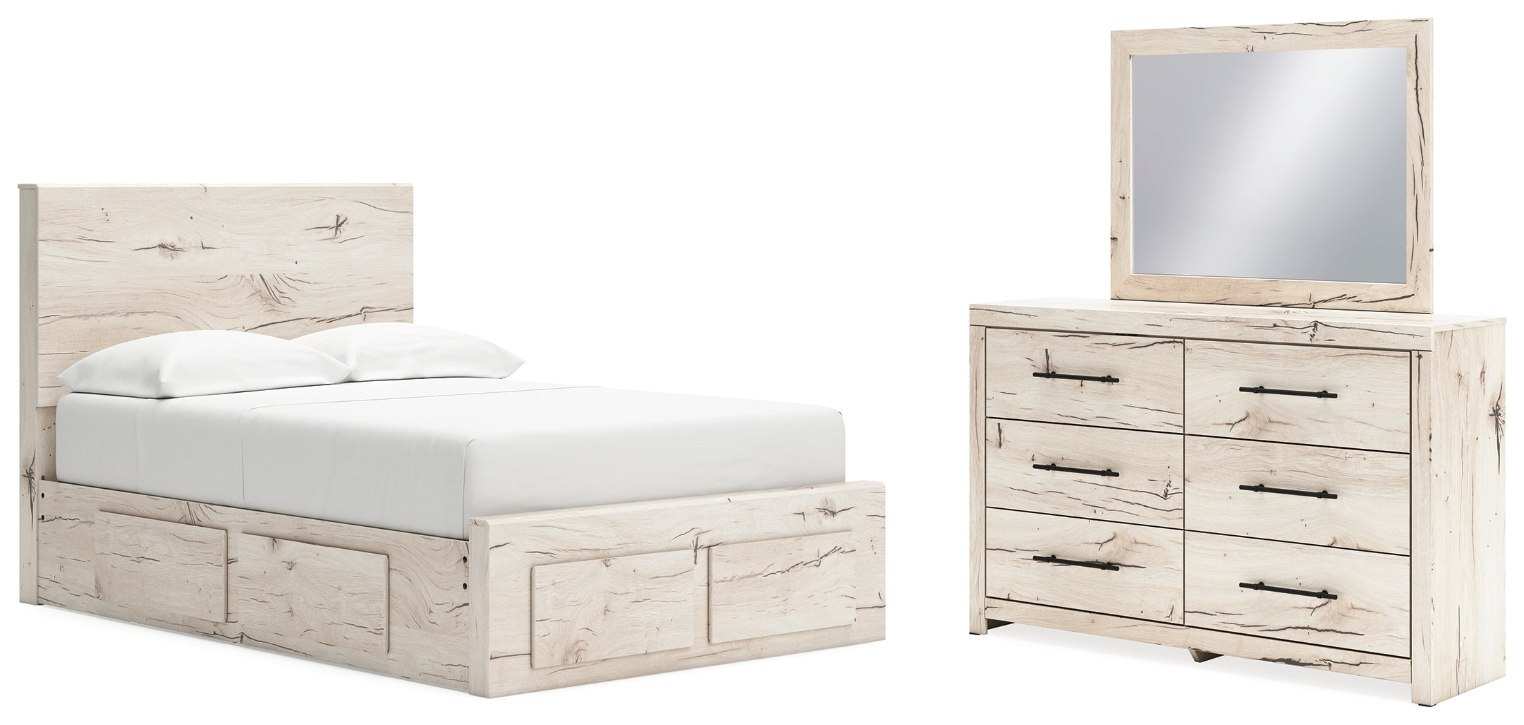 Homestyle Furniture - Ashley Furniture - Lawroy Full Panel Storage Bed, Dresser and Mirror - Full Panel Storage Bed, Dresser and Mirror - B2310B37