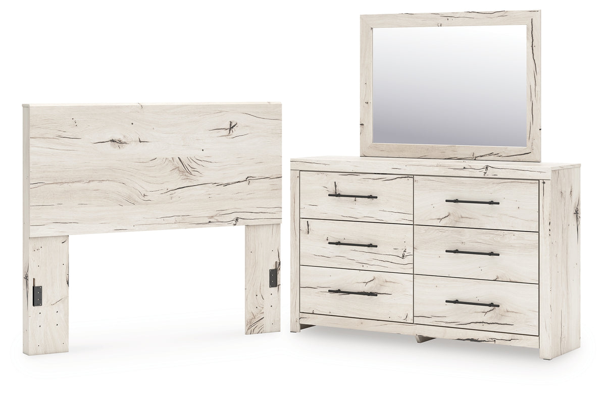 Homestyle Furniture - Ashley Furniture - Lawroy Full Panel Headboard, Dresser and Mirror - Full Panel Headboard, Dresser and Mirror - B2310B28