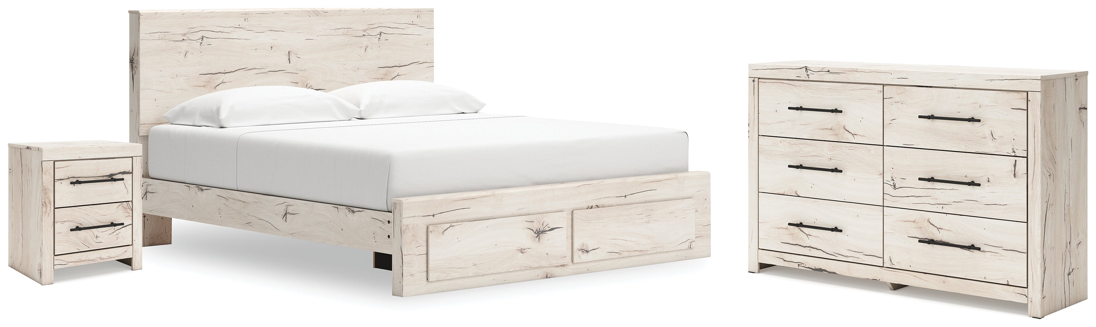 Homestyle Furniture - Ashley Furniture - Lawroy King Storage Bed, Dresser and Nightstand - King Storage Bed, Dresser and Nightstand - B2310B39