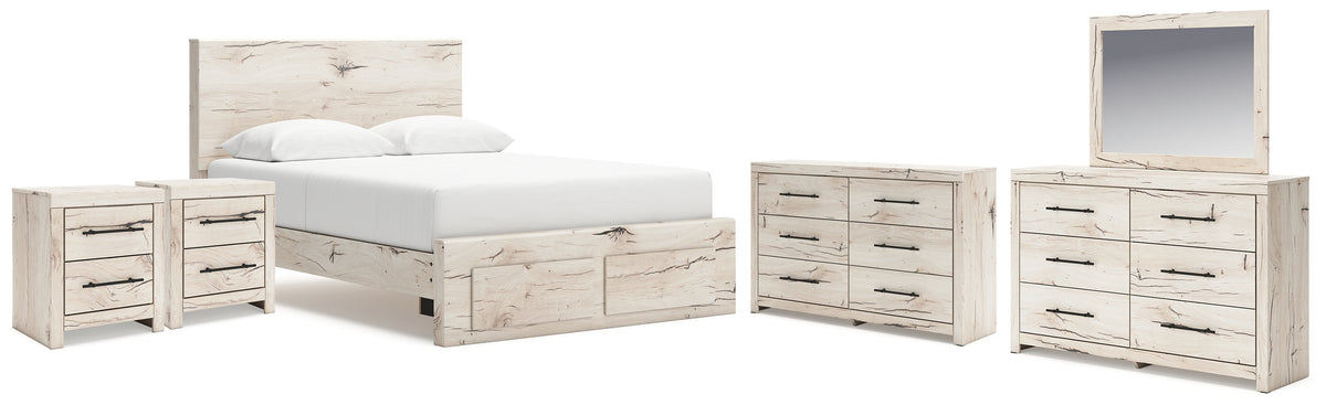 Homestyle Furniture - Ashley Furniture - Lawroy Queen Storage Bed, 2 Dressers, Mirror and 2 Nightstands - Queen Storage Bed, 2 Dressers, Mirror and 2 Nightstands - B2310B49