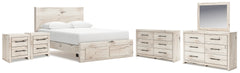 Homestyle Furniture - Ashley Furniture - Lawroy Queen Storage Bed, 2 Dressers, Mirror and 2 Nightstands - Queen Storage Bed, 2 Dressers, Mirror and 2 Nightstands - B2310B49