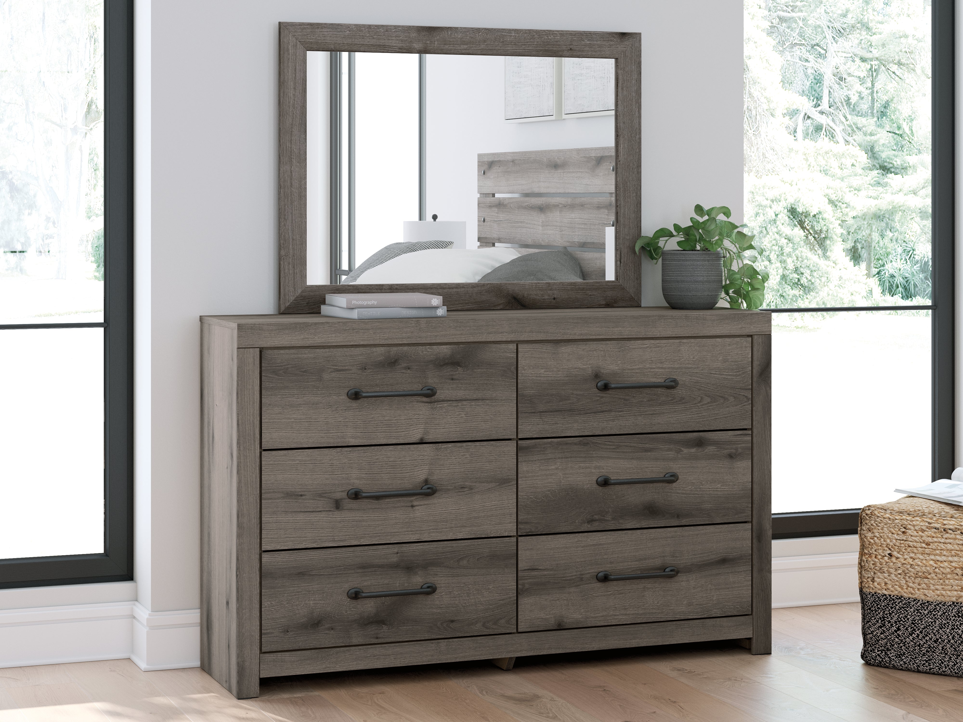 Homestyle Furniture - Ashley Furniture - Graystorm Dresser and Mirror - Dresser and Mirror - PCB2405B1