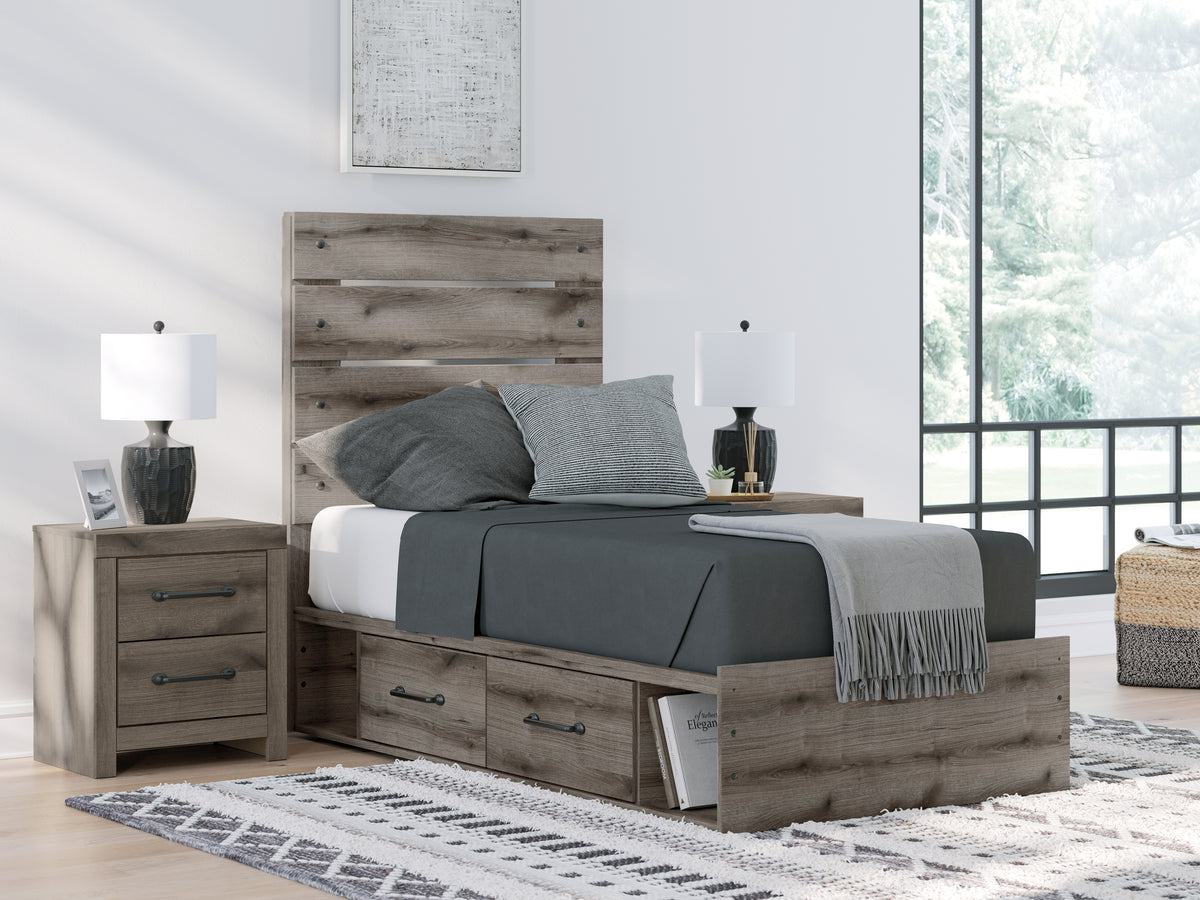 Homestyle Furniture - Ashley Furniture - Graystorm Twin Panel Bed with Storage - Twin Panel Bed with Storage - PCB2405B19