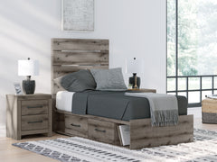 Homestyle Furniture - Ashley Furniture - Graystorm Twin Panel Bed with Storage - Twin Panel Bed with Storage - PCB2405B19
