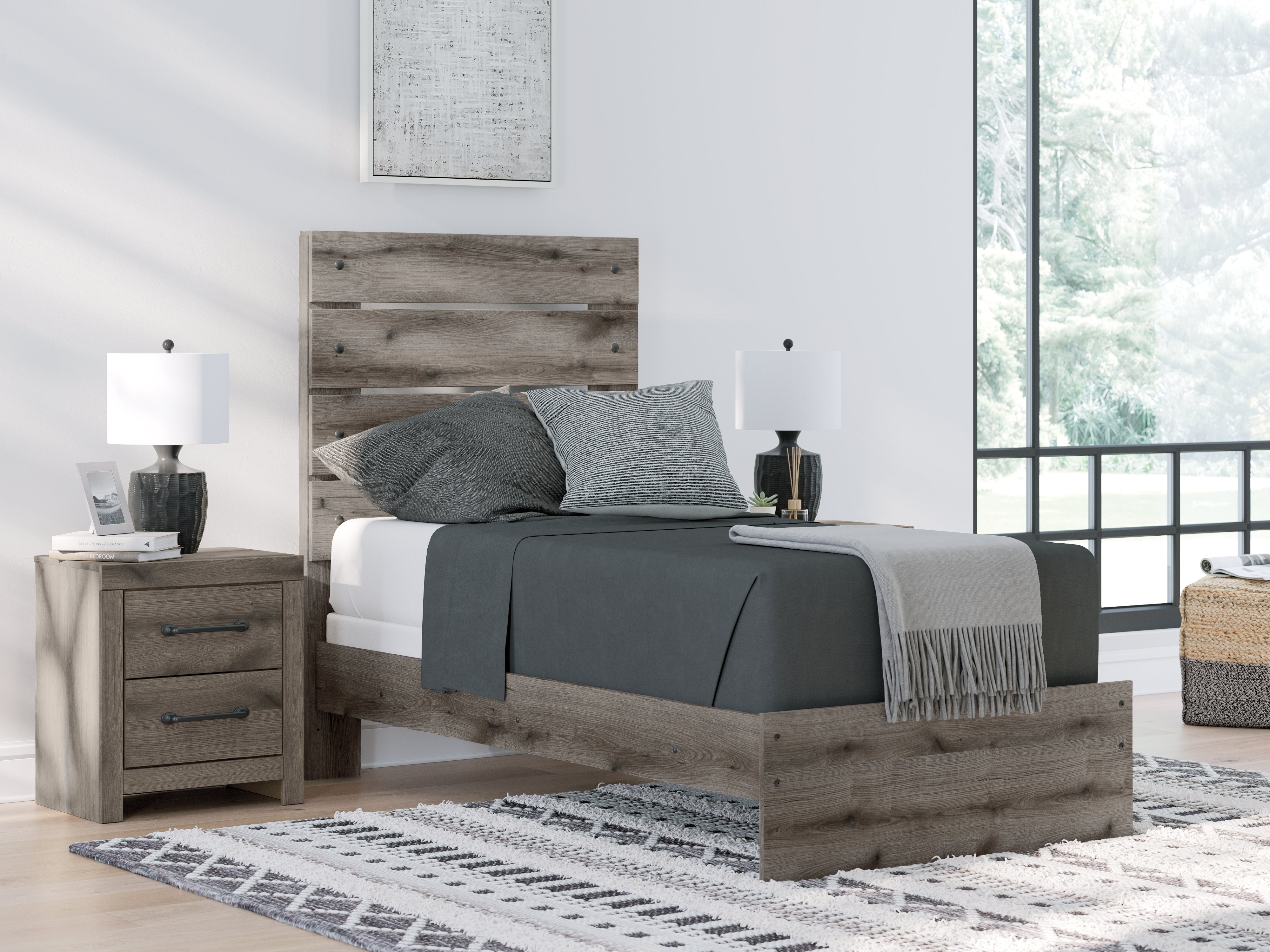 Homestyle Furniture - Ashley Furniture - Graystorm Twin Panel Bed - Twin Panel Bed - PCB2405B12