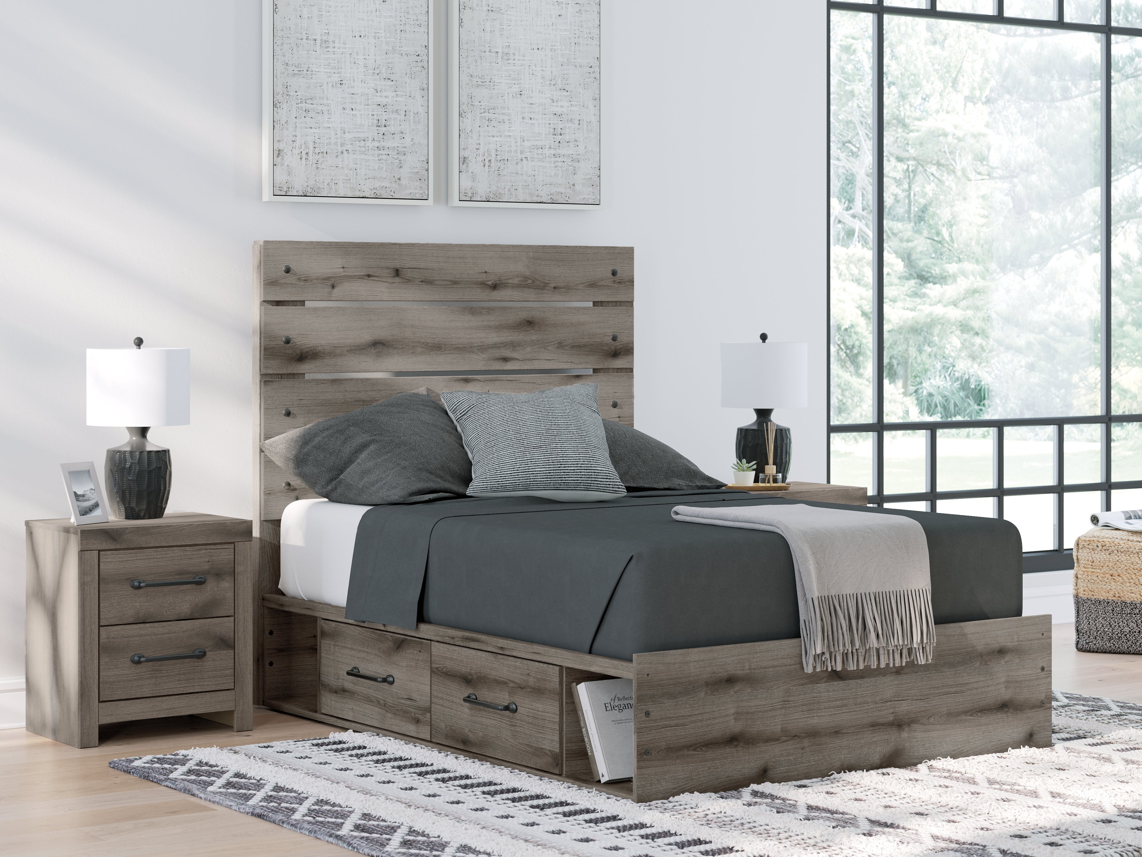 Homestyle Furniture - Ashley Furniture - Graystorm Full Panel Storage Bed - Full Panel Storage Bed - PCB2405B16