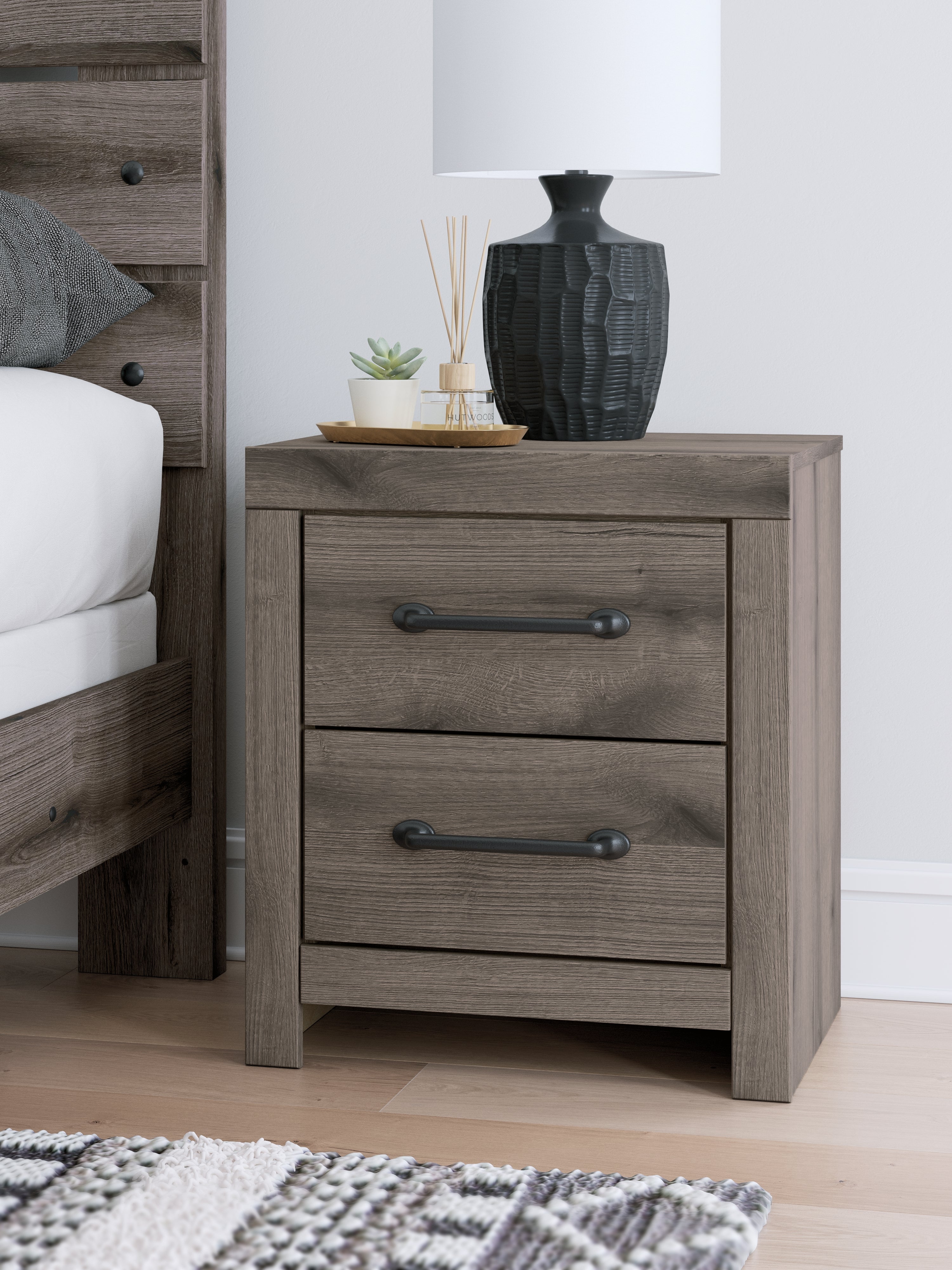 Homestyle Furniture - Ashley Furniture - Graystorm Nightstand - Two Drawer Night Stand - PCB2405-92