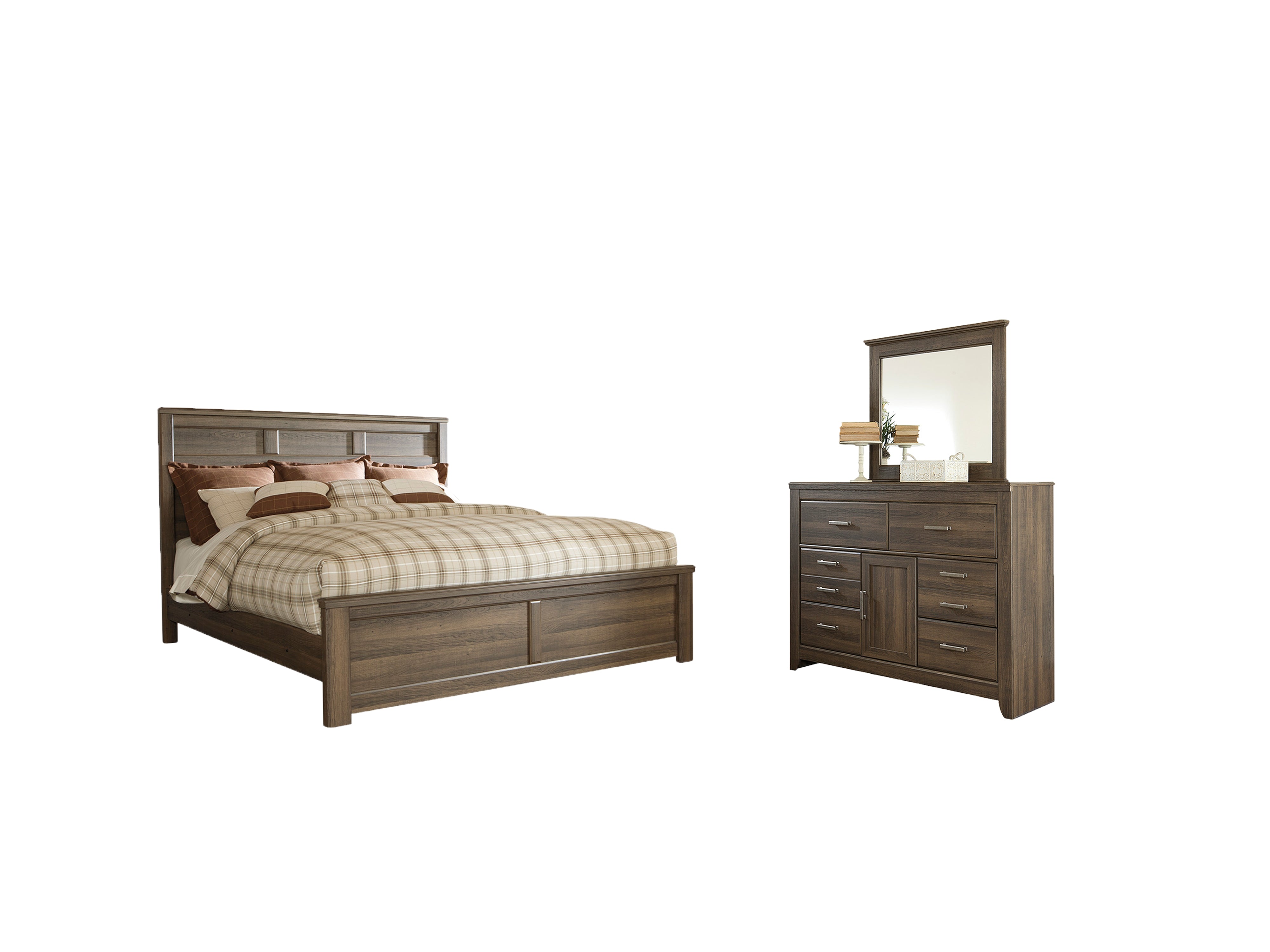Homestyle Furniture - Ashley Furniture - Juararo Queen Panel Bed, Dresser and Mirror - Queen Panel Bed, Dresser and Mirror - B251B7
