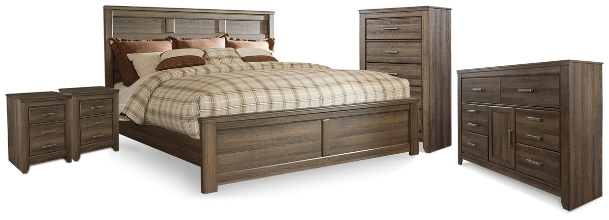 Homestyle Furniture - Ashley Furniture - Juararo King Panel Bed, Dresser, Chest and 2 Nightstands - King Panel Bed, Dresser, Chest and 2 Nightstands - B251B39