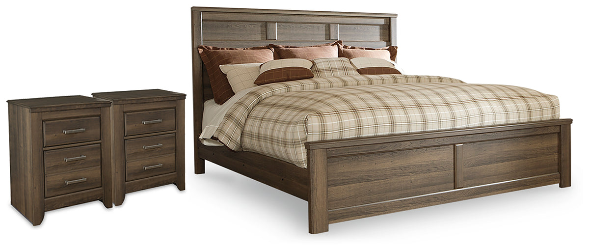 Homestyle Furniture - Ashley Furniture - Juararo King Panel Bed and 2 Nightstands - King Panel Bed and 2 Nightstands - B251B45