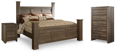 Homestyle Furniture - Ashley Furniture - Juararo King Poster Bed, Chest and Nightstand - King Poster Bed, Chest and Nightstand - B251B34