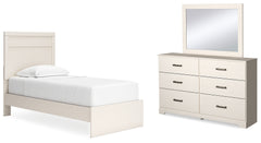 Homestyle Furniture - Ashley Furniture - Stelsie Twin Panel Bed, Dresser and Mirror - Twin Panel Bed, Dresser and Mirror - B2588B13