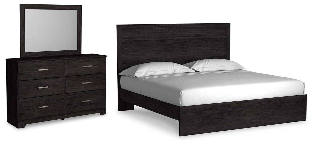 Homestyle Furniture - Ashley Furniture - Belachime King Panel Bed, Dresser and Mirror - King Panel Bed, Dresser and Mirror - B2589B13