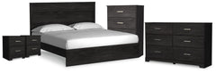 Homestyle Furniture - Ashley Furniture - Belachime King Panel Bed, Dresser, Chest and 2 Nightstands - King Panel Bed, Dresser, Chest and 2 Nightstands - B2589B14