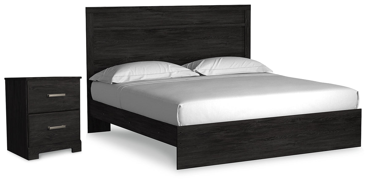 Homestyle Furniture - Ashley Furniture - Belachime King Panel Bed and Nightstand - King Panel Bed and Nightstand - B2589B9
