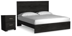 Homestyle Furniture - Ashley Furniture - Belachime King Panel Bed and Nightstand - King Panel Bed and Nightstand - B2589B9