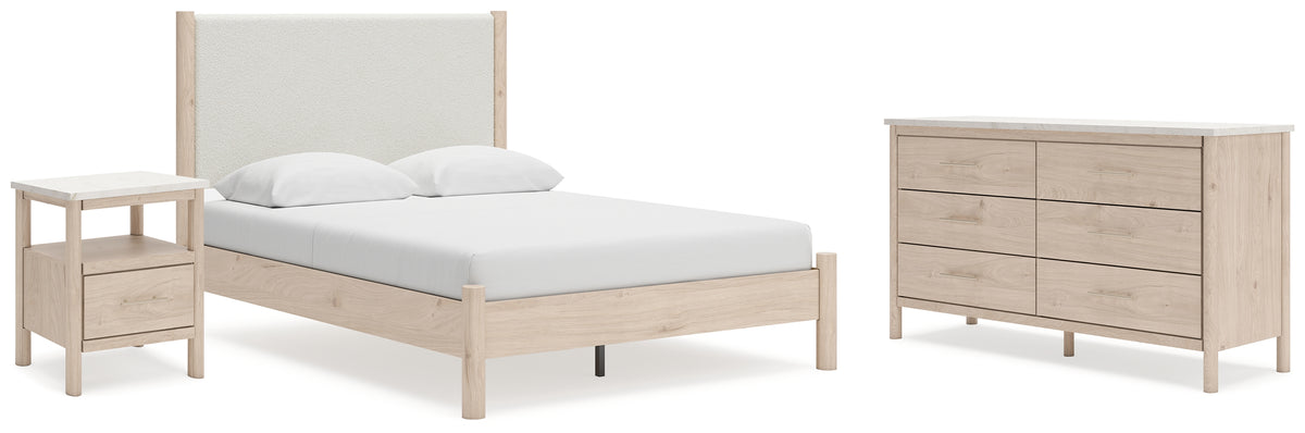 Homestyle Furniture - Ashley Furniture - Cadmori Queen Upholstered Panel Bed, Dresser and Nightstand - Queen Upholstered Panel Bed, Dresser and Nightstand - B2615B10