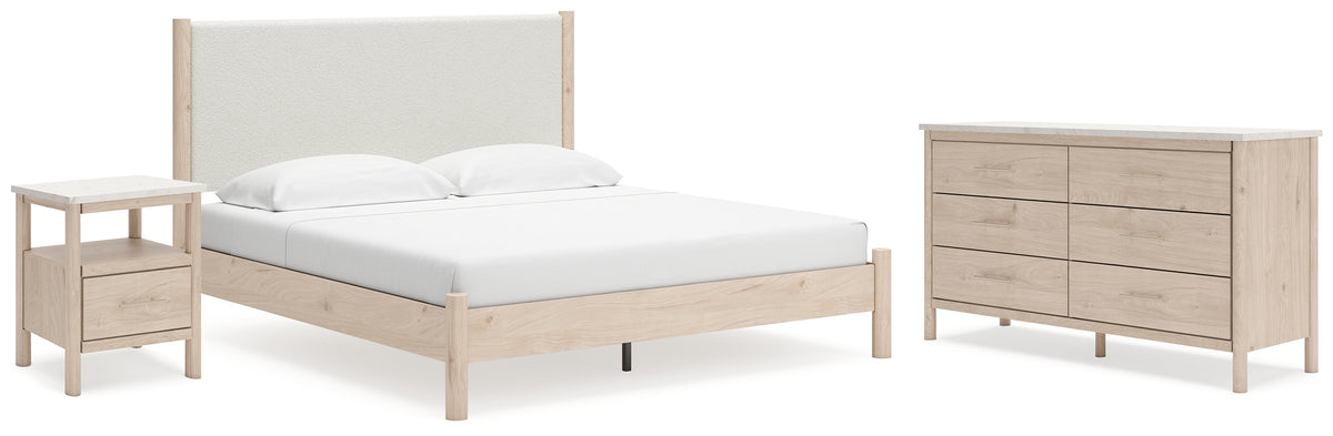 Homestyle Furniture - Ashley Furniture - Cadmori King Upholstered Panel Bed, Dresser and Nightstand - King Upholstered Panel Bed, Dresser and Nightstand - B2615B11