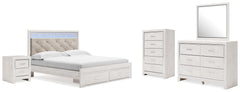 Homestyle Furniture - Ashley Furniture - Altyra King Upholstered Storage Bed, Dresser, Mirror, Chest, and Nightstand - King Upholstered Storage Bed, Dresser, Mirror, Chest, and Nightstand - B2640B40
