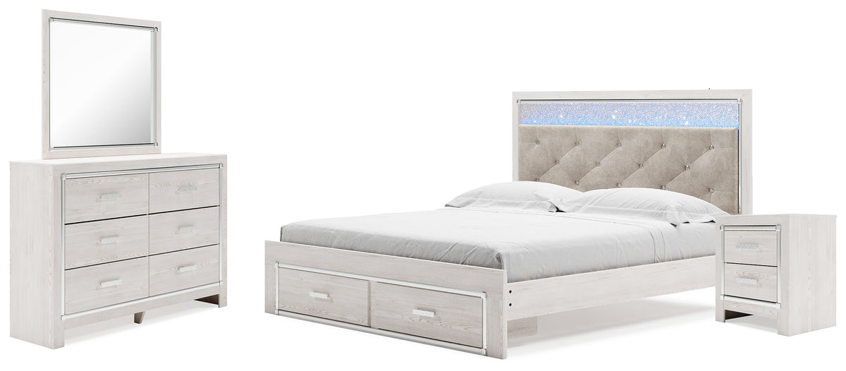 Homestyle Furniture - Ashley Furniture - Altyra King Upholstered Panel Storage Bed, Dresser, Mirror and Nightstand - King Upholstered Panel Storage Bed, Dresser, Mirror and Nightstand - B2640B32