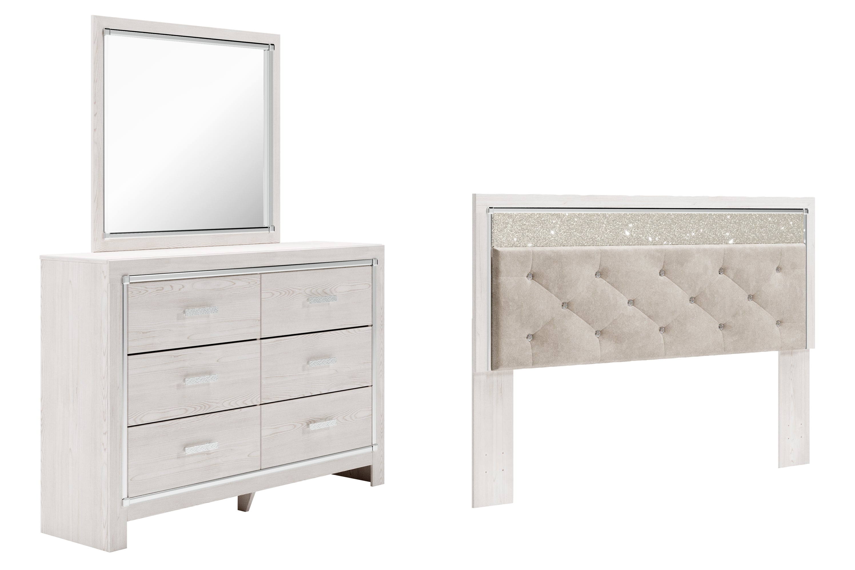 Homestyle Furniture - Ashley Furniture - Altyra King Panel Headboard, Dresser and Mirror - King Panel Headboard, Dresser and Mirror - B2640B54