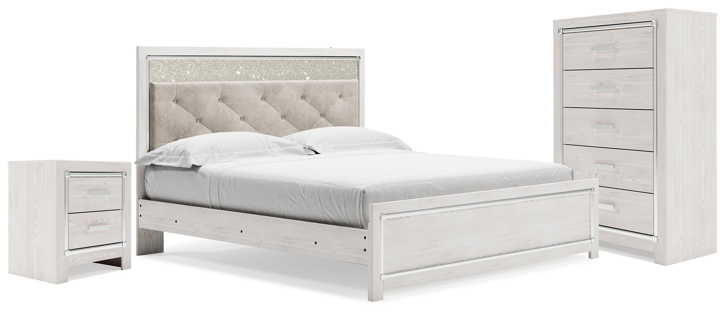 Homestyle Furniture - Ashley Furniture - Altyra King Panel Bed, Chest and 2 Nightstands - King Panel Bed, Chest and 2 Nightstands - B2640B61
