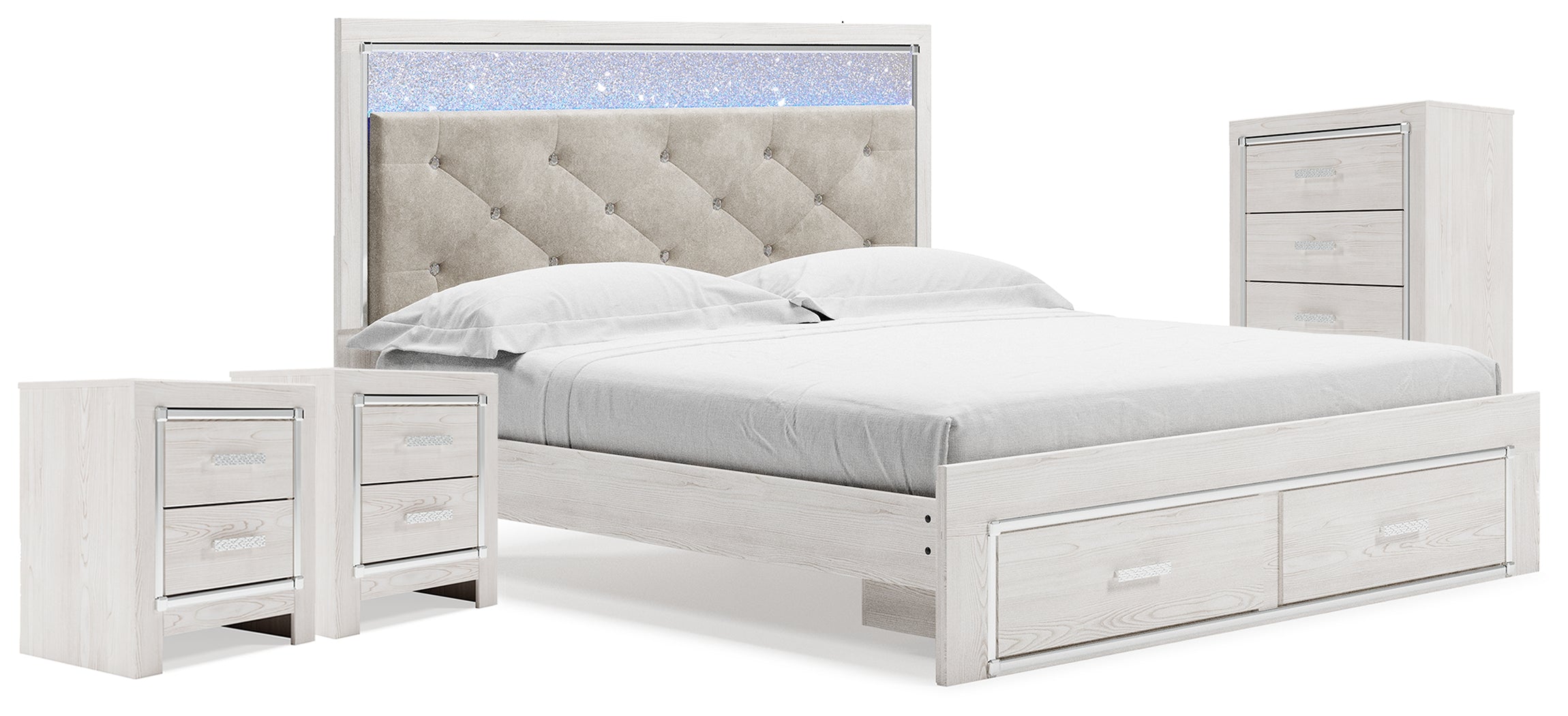 Homestyle Furniture - Ashley Furniture - Altyra King Storage Bed, Chest and 2 Nightstands - King Storage Bed, Chest and 2 Nightstands - B2640B67