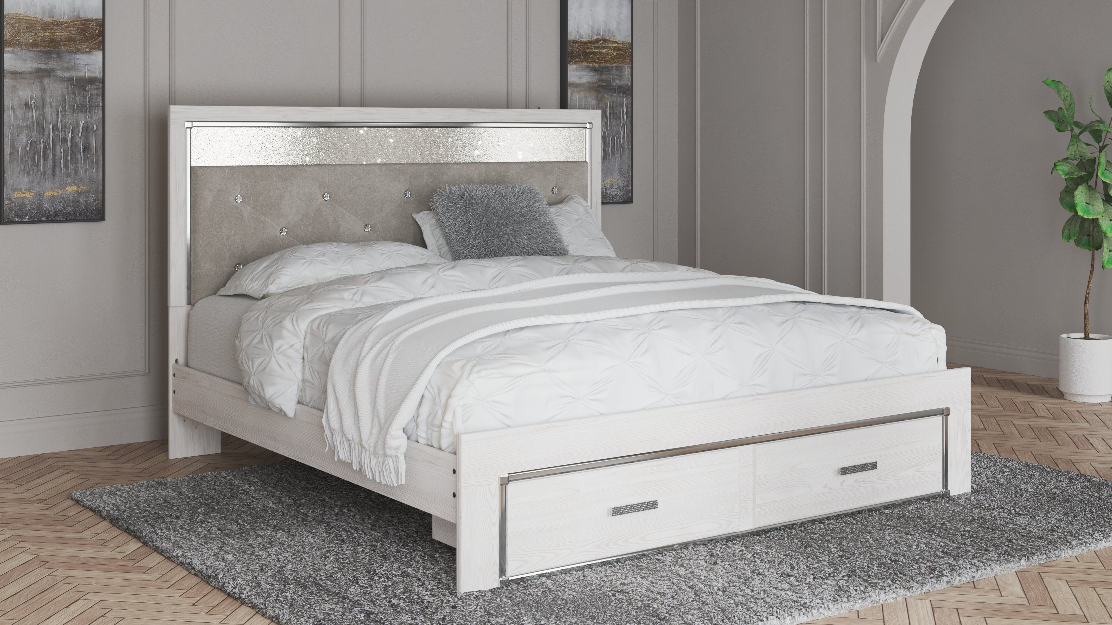 Homestyle Furniture - Ashley Furniture - Altyra King Upholstered Storage Bed - King Upholstered Storage Bed - B2640B29