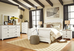 Homestyle Furniture - Ashley Furniture - Willowton Queen Sleigh Bed, Dresser, Mirror, Chest and Nightstand - Queen Sleigh Bed, Dresser, Mirror, Chest and Nightstand - B267B57