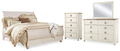 Homestyle Furniture - Ashley Furniture - Willowton King Sleigh Bed, Dresser, Mirror and Chest - King Sleigh Bed, Dresser, Mirror and Chest - B267B42