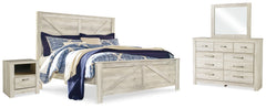Homestyle Furniture - Ashley Furniture - Bellaby King Crossbuck Panel Bed, Dresser, Mirror, and Nightstand - King Crossbuck Panel Bed, Dresser, Mirror, and Nightstand - B331B15