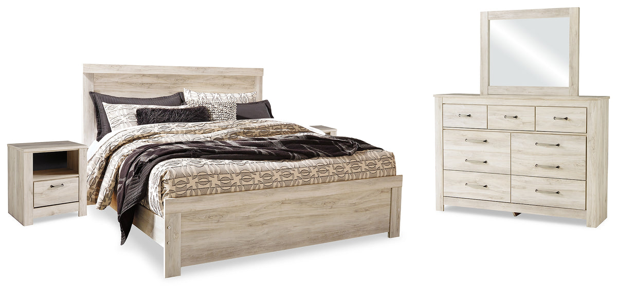 Homestyle Furniture - Ashley Furniture - Bellaby King Panel Bed, Dresser, Mirror and 2 Nightstands - King Panel Bed, Dresser, Mirror and 2 Nightstands - B331B22