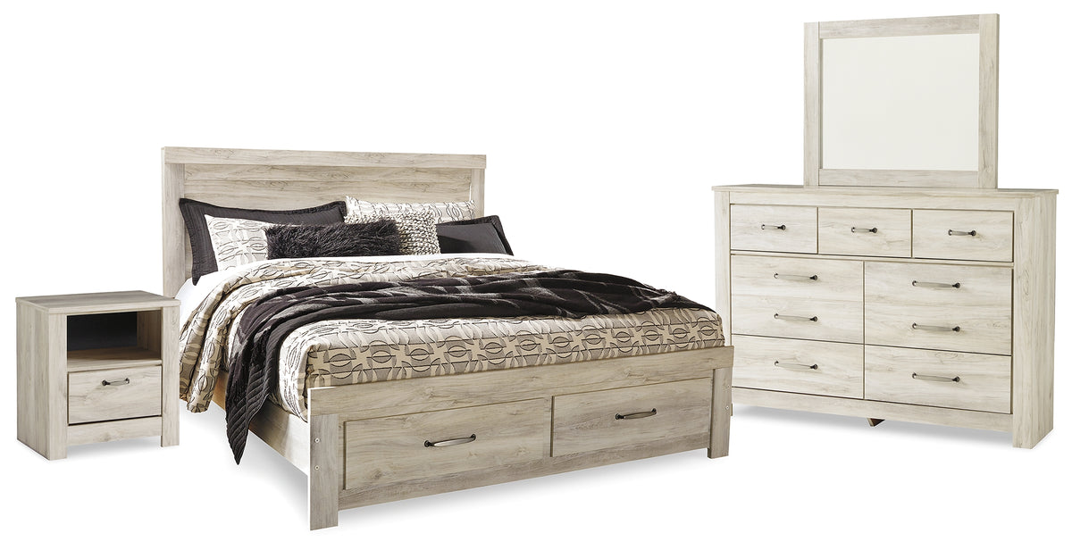 Homestyle Furniture - Ashley Furniture - Bellaby King Panel Storage Bed, Dresser, Mirror and Nightstand - King Panel Storage Bed, Dresser, Mirror and Nightstand - B331B12