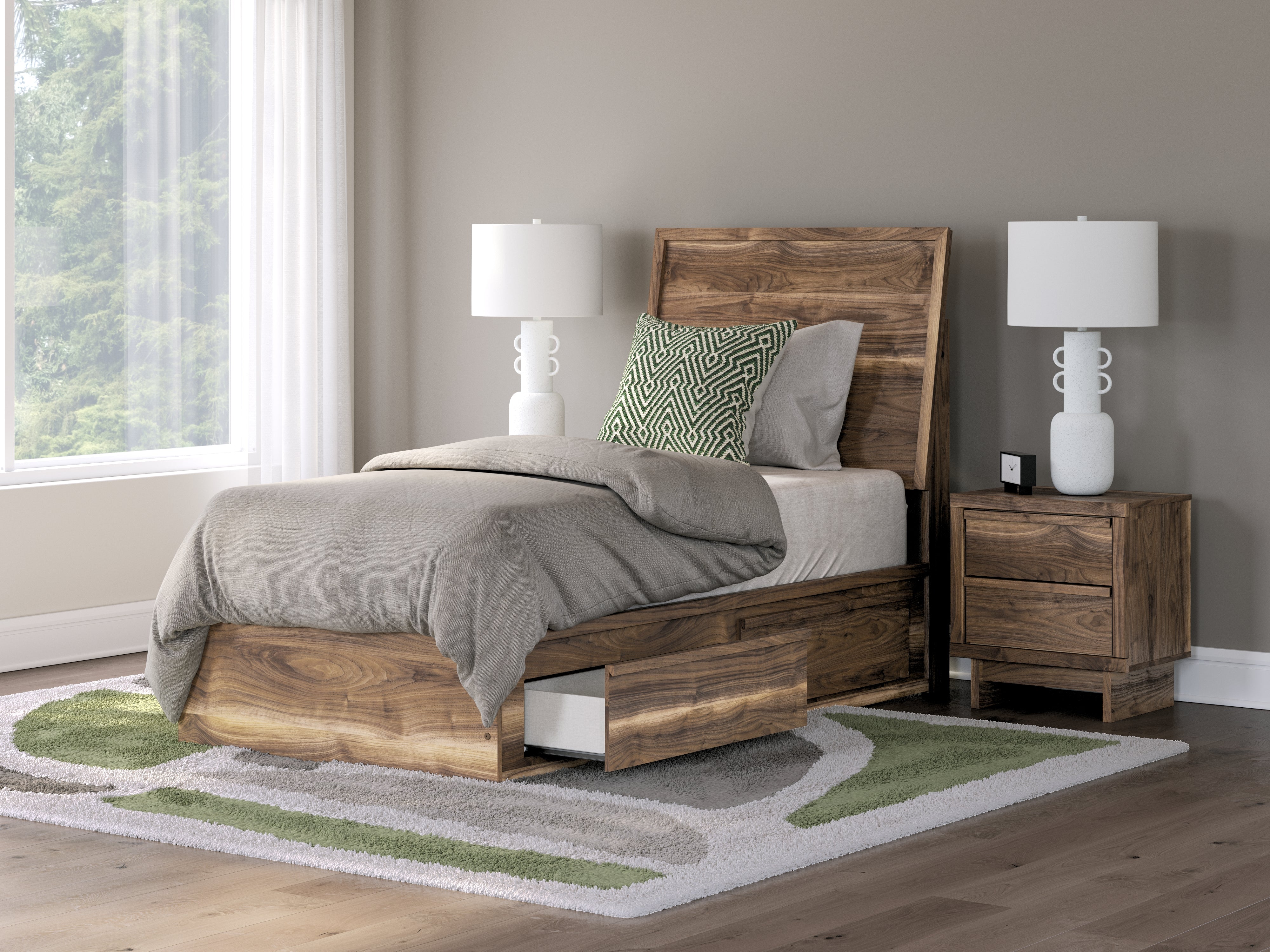 Homestyle Furniture - Ashley Furniture - Chirason Twin Panel Bed with Storage - Twin Panel Bed with Storage - PCB3367B27