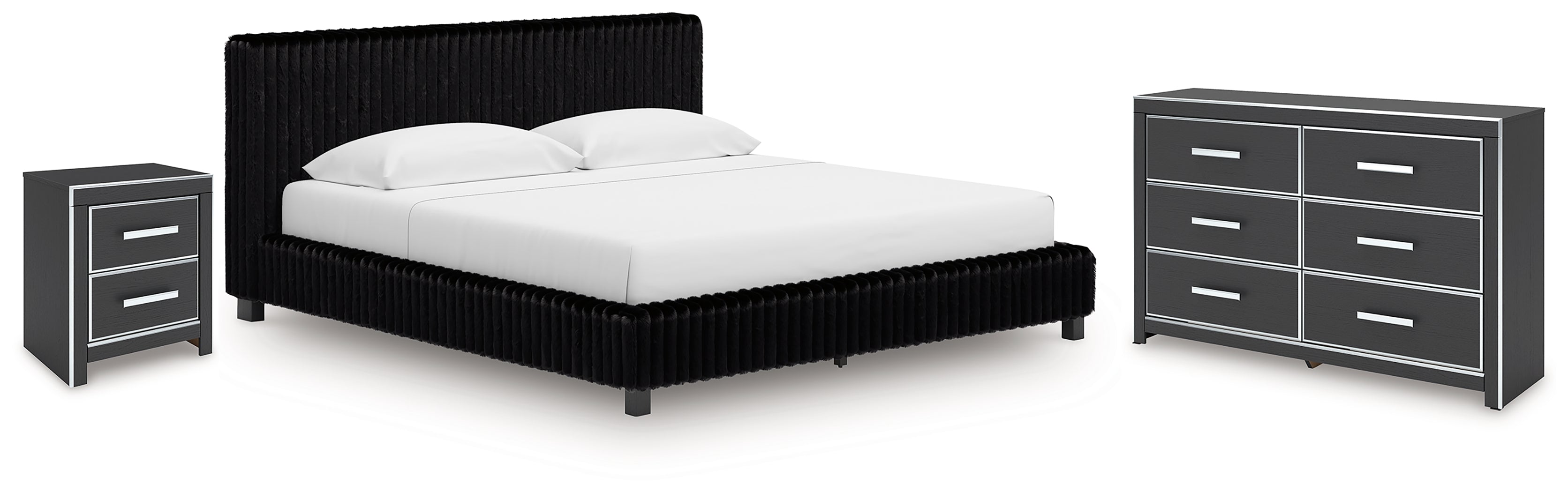 Homestyle Furniture - Ashley Furniture - Zuraleus King Upholstered Bed, Dresser and Nightstand - King Upholstered Bed, Dresser and Nightstand - PCB3380B17