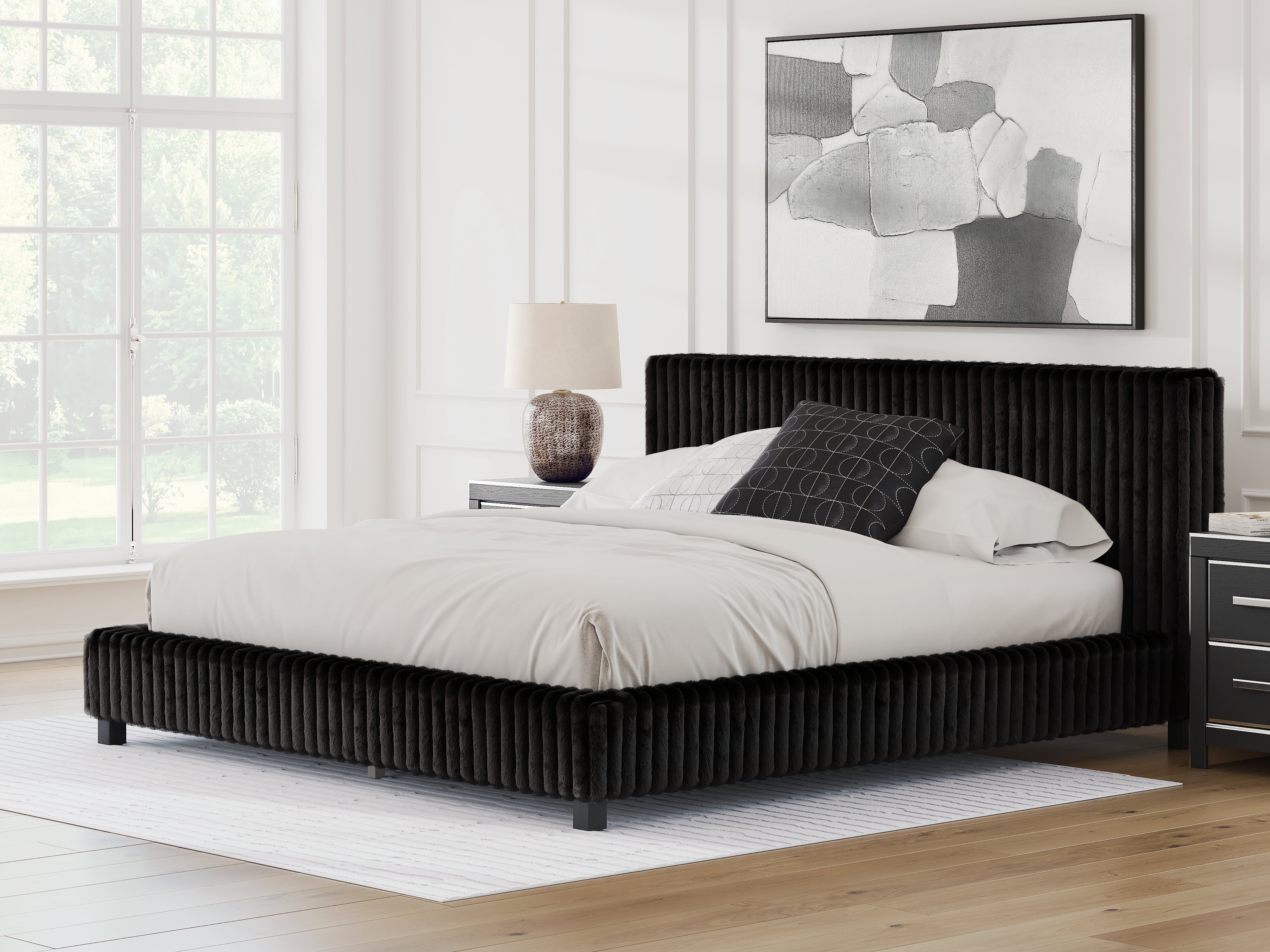Homestyle Furniture - Ashley Furniture - Zuraleus King Upholstered Bed - King Upholstered Bed / Black - PCB3380B13