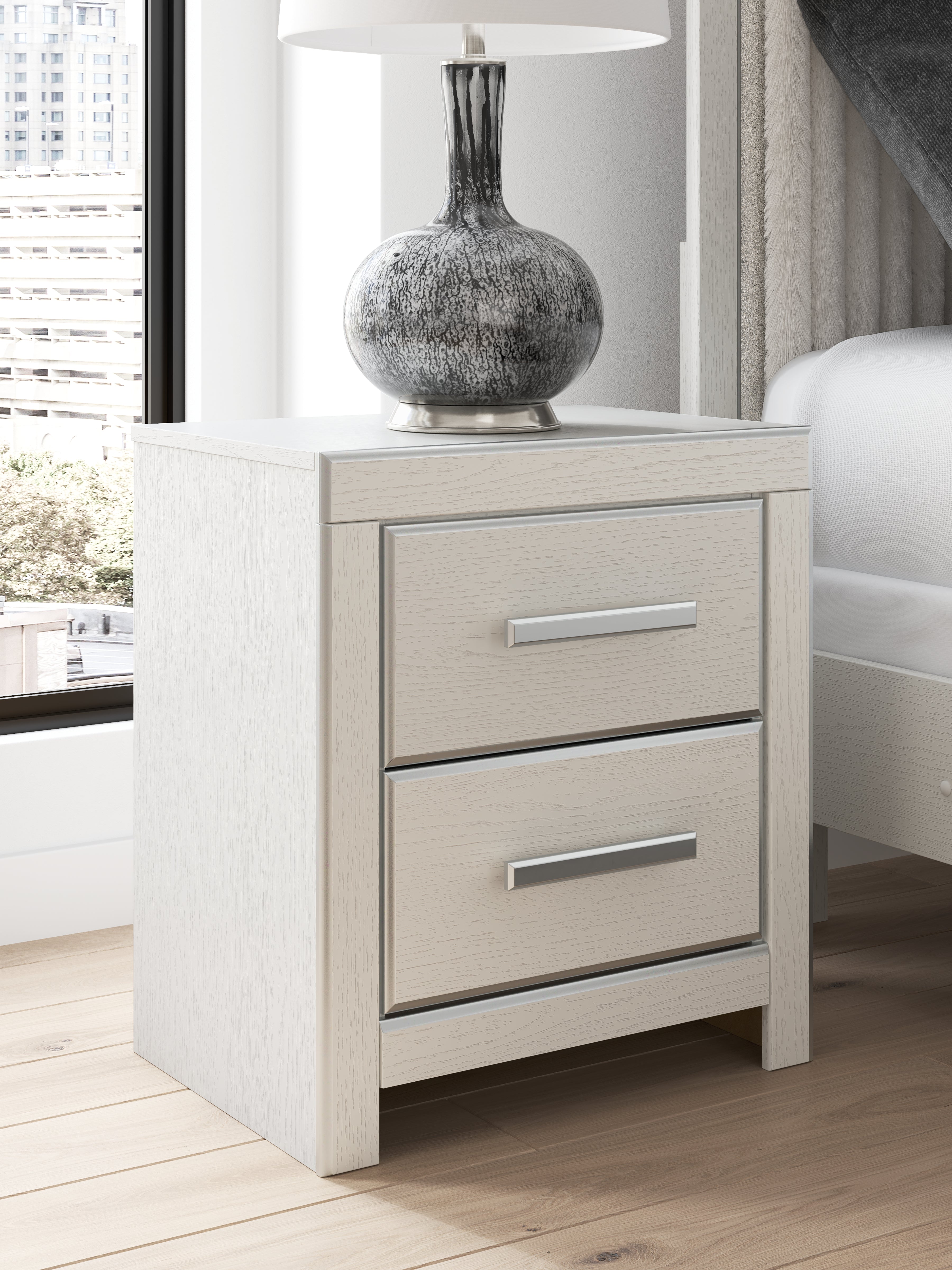 Homestyle Furniture - Ashley Furniture - Zuraleus Nightstand - Two Drawer Night Stand / White - PCB3381-92