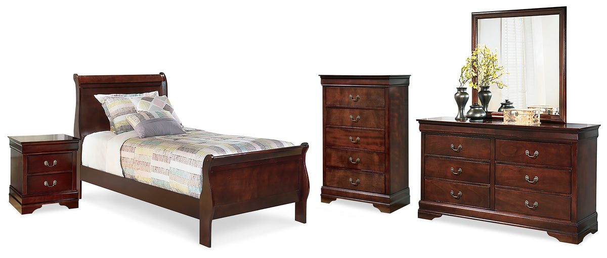 Homestyle Furniture - Ashley Furniture - Alisdair Twin Sleigh Bed, Dresser, Mirror, Chest and Nightstand - Twin Sleigh Bed, Dresser, Mirror, Chest and Nightstand - B376B24
