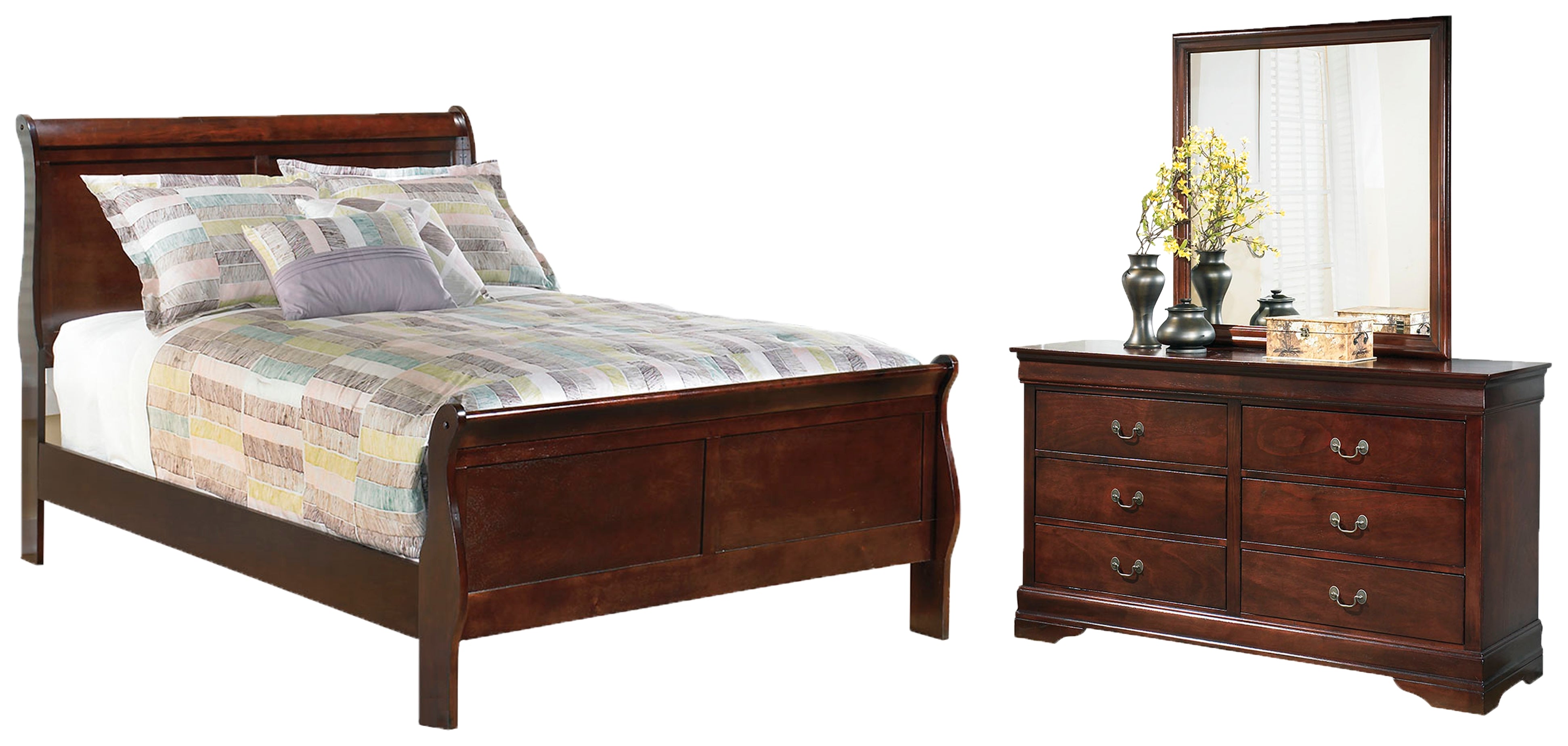 Homestyle Furniture - Ashley Furniture - Alisdair Full Sleigh Bed, Dresser and Mirror - Full Sleigh Bed, Dresser and Mirror - B376B7