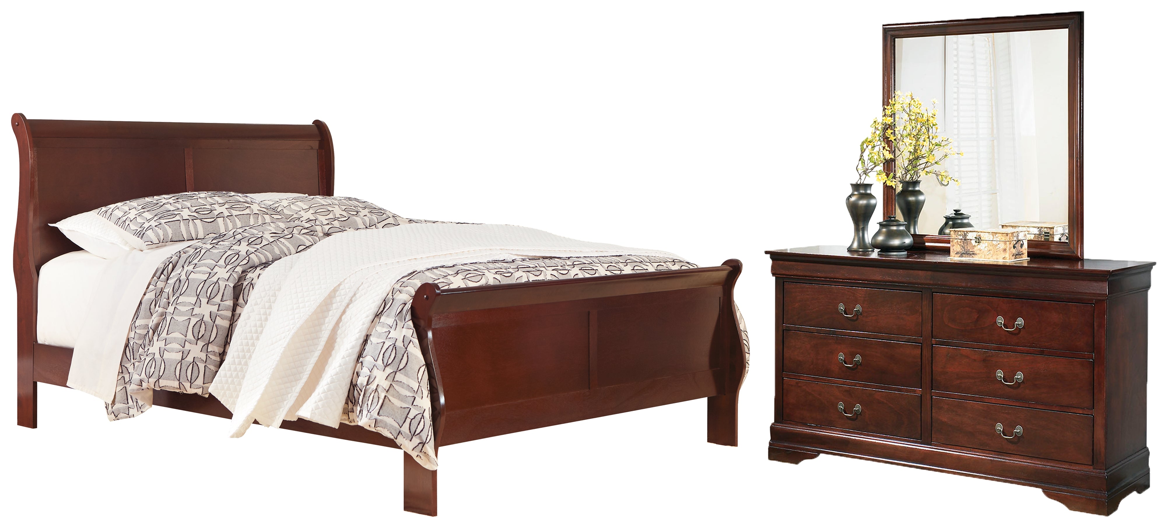 Homestyle Furniture - Ashley Furniture - Alisdair Queen Sleigh Bed, Dresser and Mirror - Queen Sleigh Bed, Dresser and Mirror - B376B3