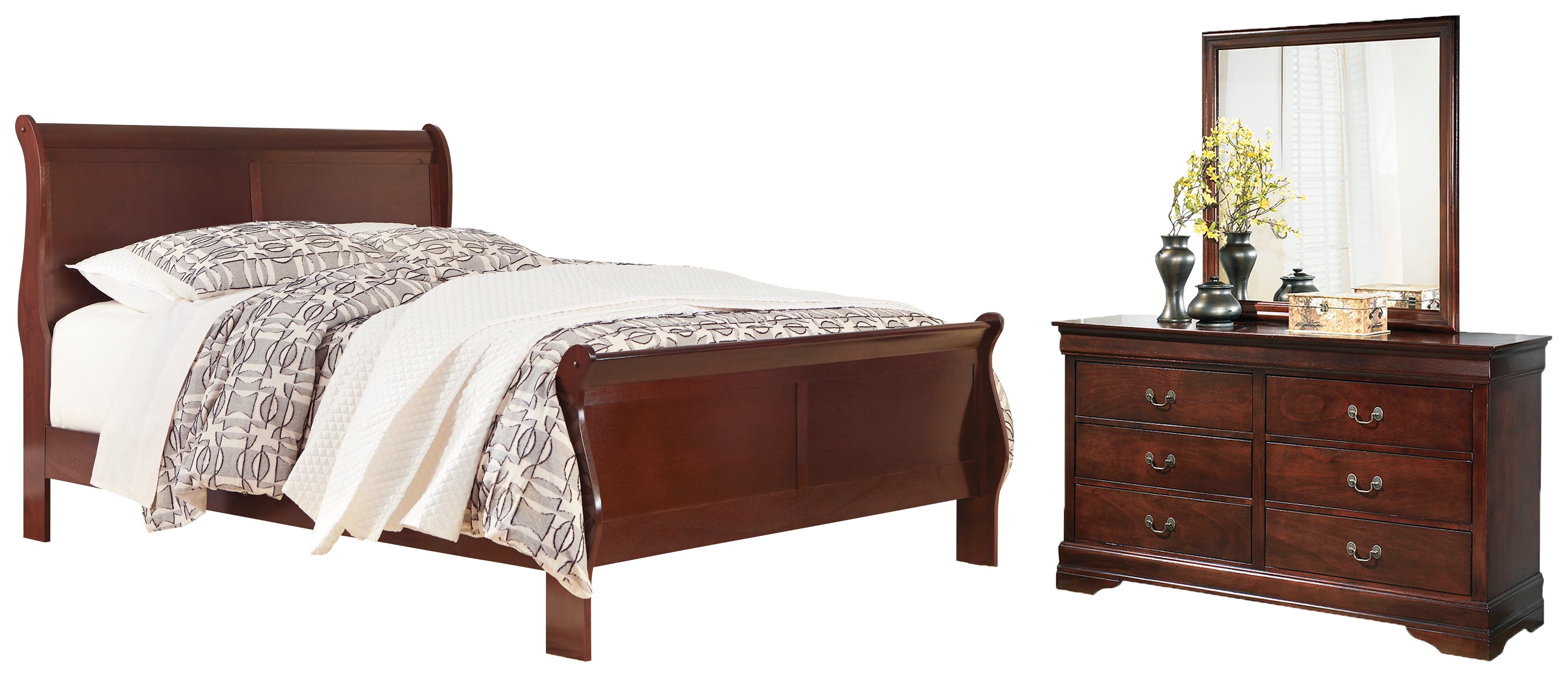 Homestyle Furniture - Ashley Furniture - Alisdair California King Sleigh Bed, Dresser and Mirror - California King Sleigh Bed, Dresser and Mirror - B376B22